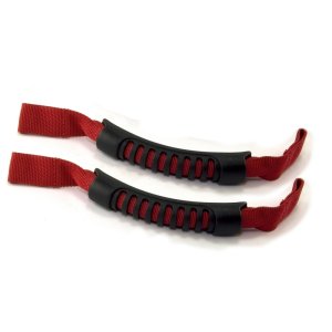 Jeep Wrangler Grab Handles - Front Headrest - Rugged Ridge - Neoprene Wrapped - Red - `07-`22